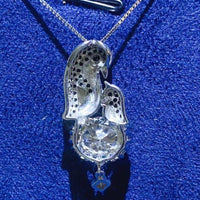 2 Carat Moissanite Necklace - Sterling Silver Setting Velanci