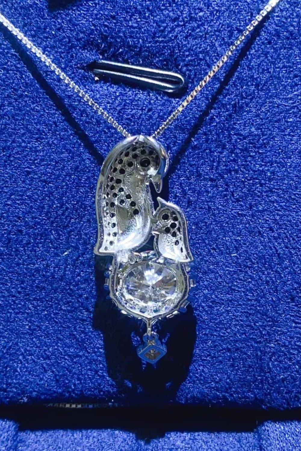 2 Carat Moissanite Necklace - Sterling Silver Setting Velanci