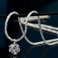 1ct Moissanite Necklace - Platinum-Plated Sterling Silver Velanci