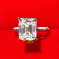 Ring Isabella - 5 Carat Emerald-Cut Moissanite Silver Women's Ring Velanci