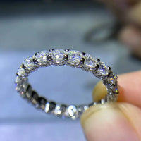Moissanite Ring Giulia - Minimalist 1.5ct Sterling Silver Women's Ring Velanci