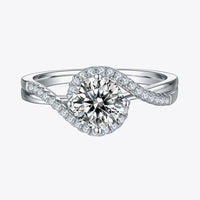 Moissanite Ring Alessia - Crisscross Sterling Shine Women's Ring Velanci