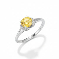 Ring Francesca - 1 Carat Moissanite Minimalist Silver Women's Ring Velanci