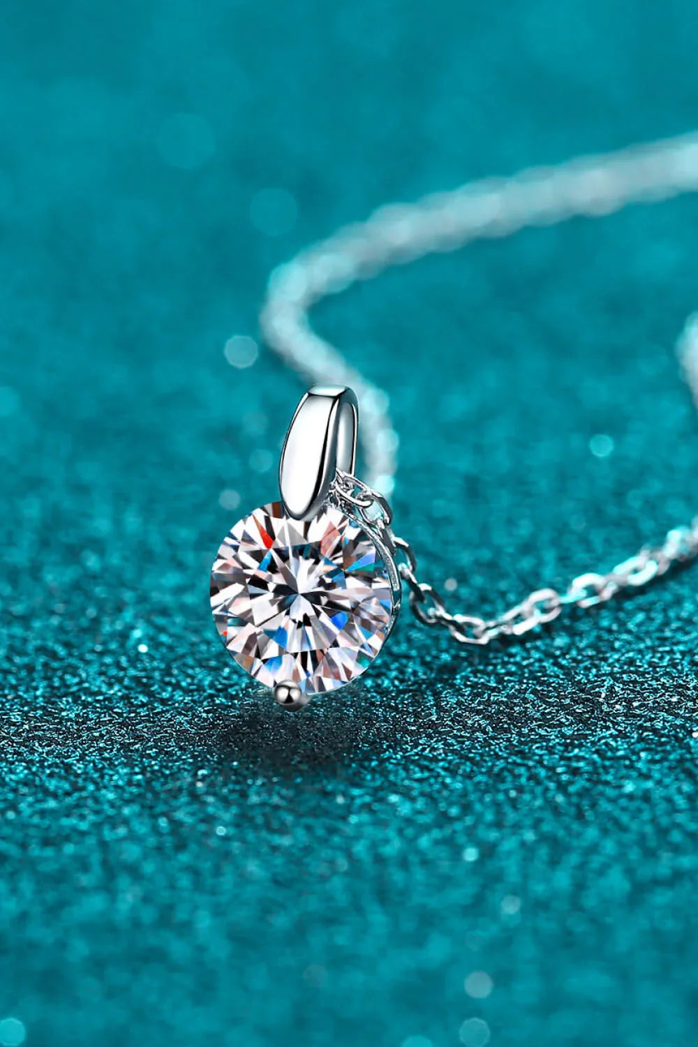 Coastal 2 Carat Moissanite Necklace - Sterling Silver Shine Velanci