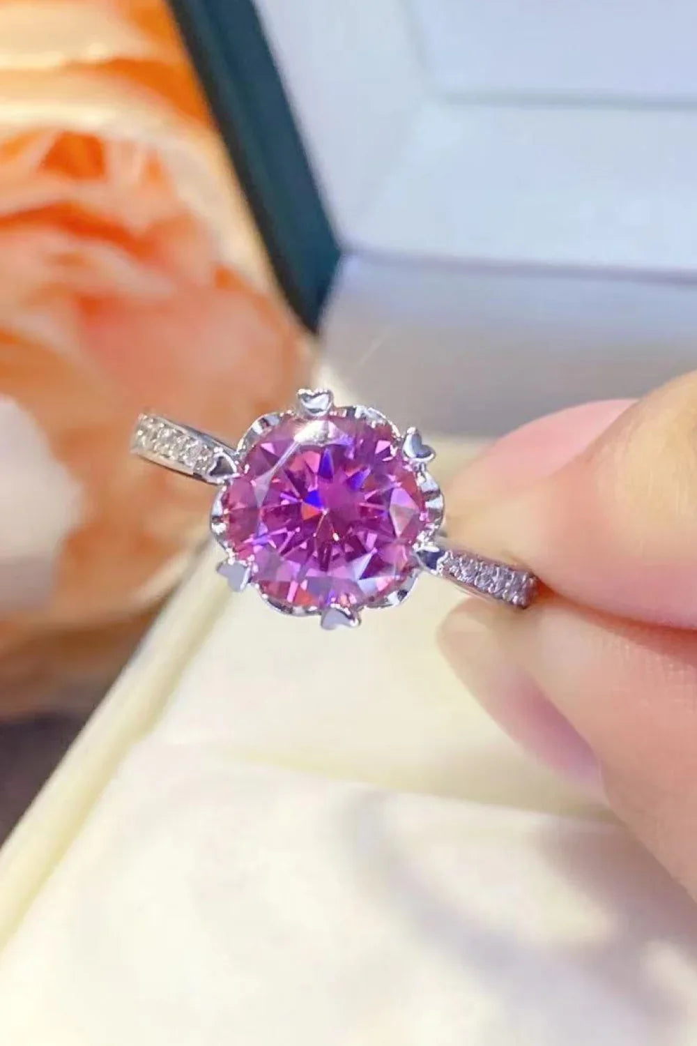 Ring Chiara - 2 Carat Moissanite Sterling Silver Brilliance Women's Ring Velanci