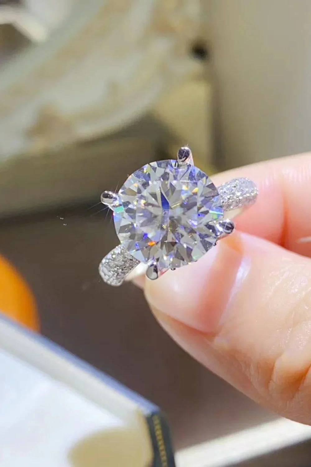 Moissanite Sterling Ring Isabella - Sparkling Brilliance Women's Ring Velanci