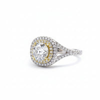 Two-Tone 1Ct Moissanite Ring Giulia - Halo Brilliance Women's Ring Velanci