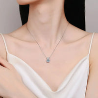 Rabbit Ears Pendant Necklace - 1 Carat Moissanite Silver Velanci