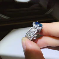 Ring Alessia - 1 Carat Moissanite Halo Sterling Silver Women's Ring Velanci