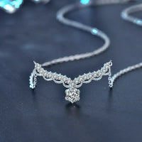 Platinum-Plated Moissanite Necklace - Delicate Sparkle Velanci