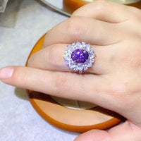 3 Carat Moissanite Platinum-Plated Ring Giulia - Halo Shine Women's Ring Velanci