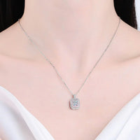 1 Carat Moissanite Geometric Necklace - Pink Zircon Halo Velanci