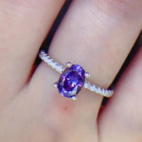 Ring Isabella - Purple Moissanite 1ct, 4-Prong Band Women's Ring Velanci