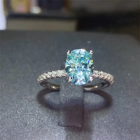 Moissanite Zircon Ring Giulia - 2-Carat Center Shine Women's Ring Velanci