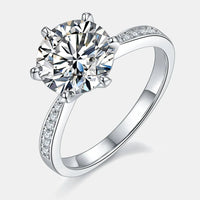 Moissanite Side Stone Ring Bianca - 3ct Minimalist Sparkle Women's Ring Velanci