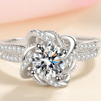 Sterling Silver Moissanite Ring Alessia - All Day Comfort Fit Women's Ring Velanci