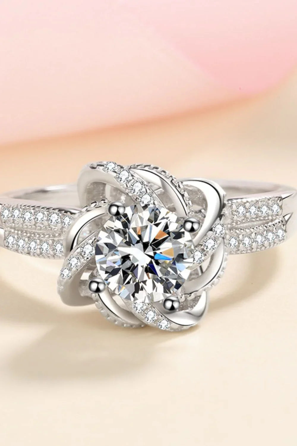 Sterling Silver Moissanite Ring Alessia - All Day Comfort Fit Women's Ring Velanci