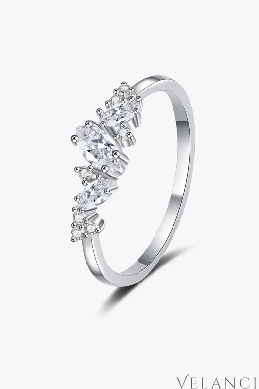 Moissanite Ring Alessia - Rhodium Plated Sparkle Shine Women's Ring Velanci