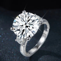 Ring Alessia - 8.6ct Moissanite, Platinum-Plated, Silver 925 Women's Ring Velanci