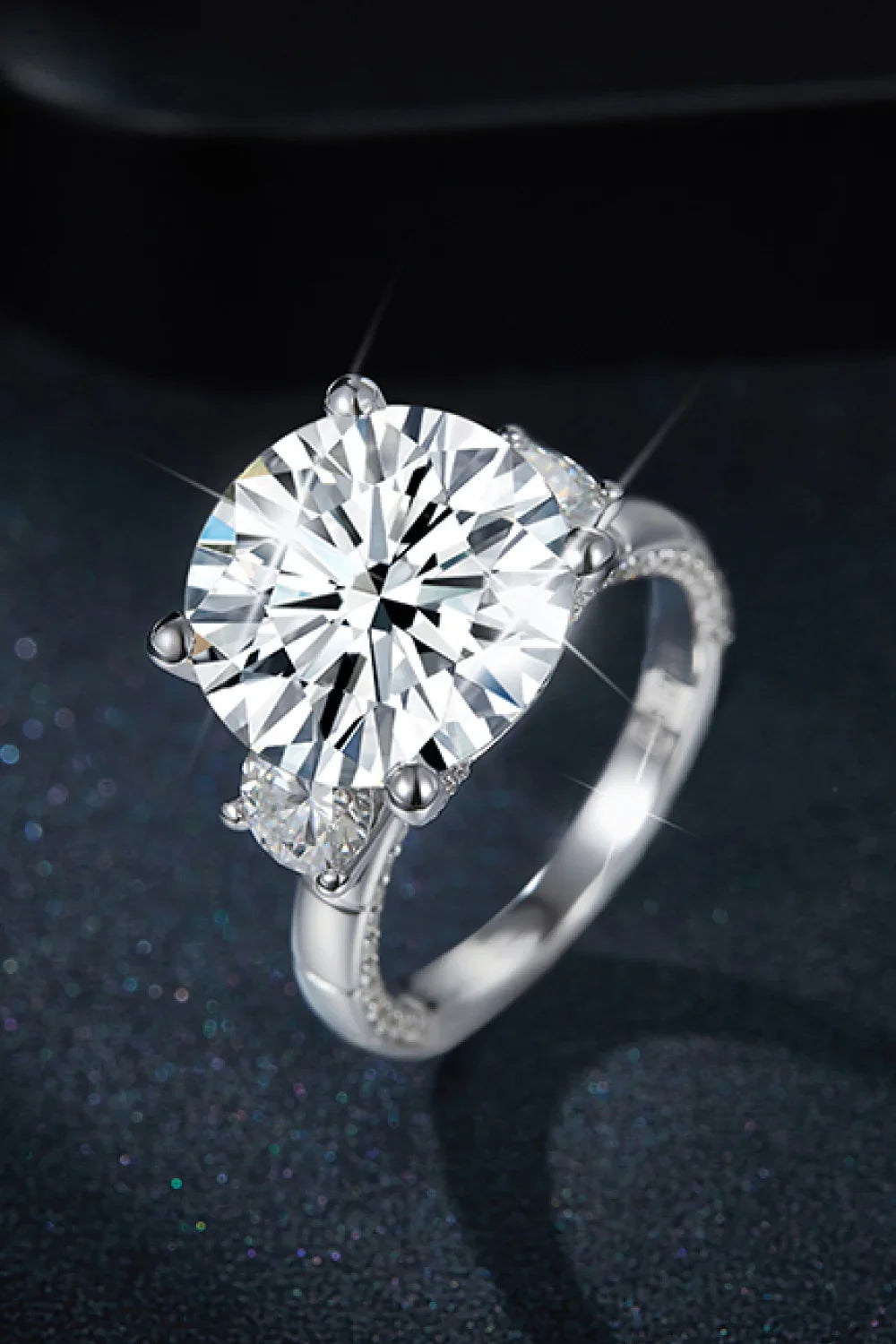 Ring Alessia - 8.6ct Moissanite, Platinum-Plated, Silver 925 Women's Ring Velanci