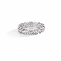 Moissanite Ring Lucia - Dainty Sterling Silver Band Women's Ring Velanci