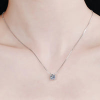 One Carat Moissanite Silver Chain Necklace - Ocean Glow Velanci