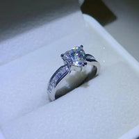 1 Carat Moissanite Sterling Silver Ring Aria - Daily Shine Women's Ring Velanci