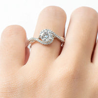 Moissanite Ring Alessia - Crisscross Sterling Shine Women's Ring Velanci