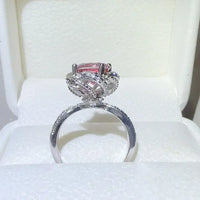 Ring Alessia - 2 Carat Moissanite Floral Halo Silver Women's Ring Velanci