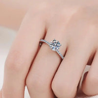 Ring Isabella - 1 Carat Moissanite, Rhodium-Plated Women's Ring Velanci