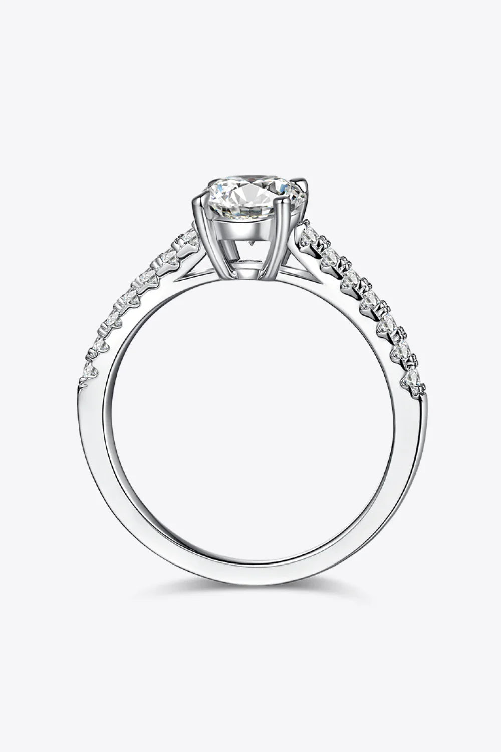 Moissanite Ring Lucia - Delicate Solitaire Sparkle Women's Ring Velanci