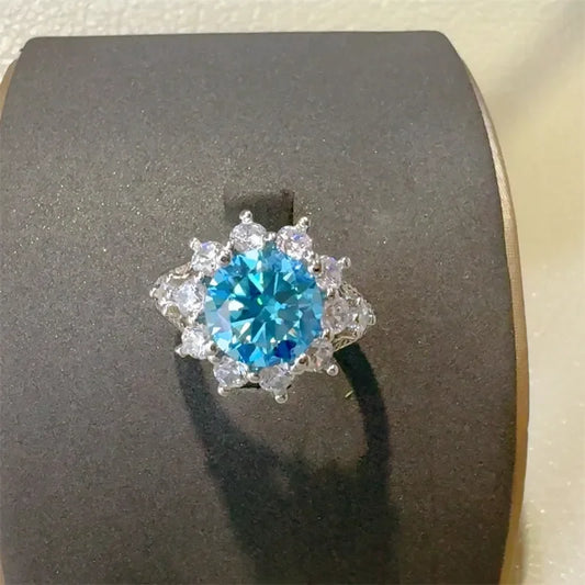 Ring Giovanna - 3 Carat Sterling Silver Moissanite Zircon Women's Ring Velanci