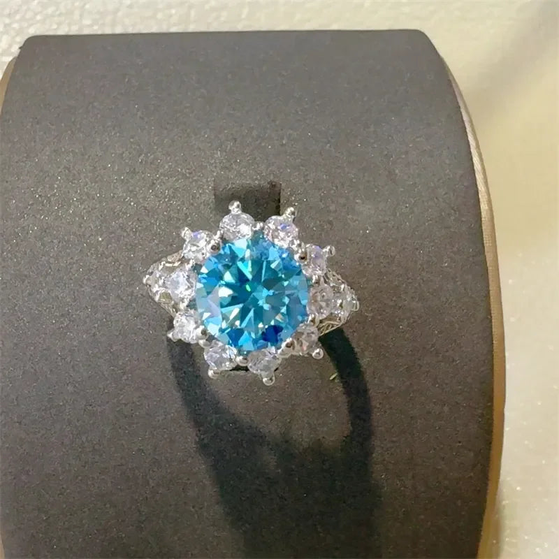 Ring Giovanna - 3 Carat Sterling Silver Moissanite Zircon Women's Ring Velanci