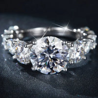 8 Carat Moissanite Ring Alessia - Sterling Silver Sparkle Women's Ring Velanci