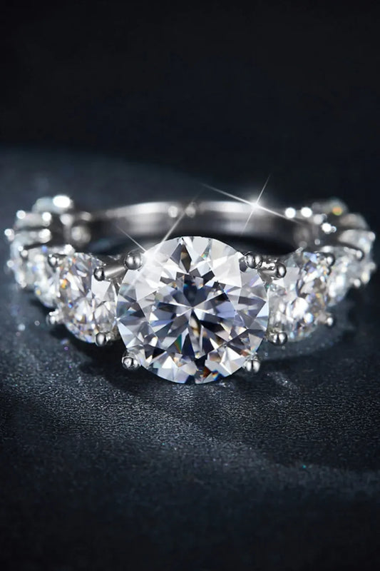 8 Carat Moissanite Ring Alessia - Sterling Silver Sparkle Women's Ring Velanci