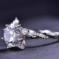 Twisted Sterling-Silver Moissanite Ring 3 Carat Lia - Shine Women's Ring Velanci