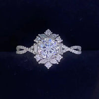 Ring Isabella - Floral 2 Carat Moissanite Crisscross Women's Ring Velanci