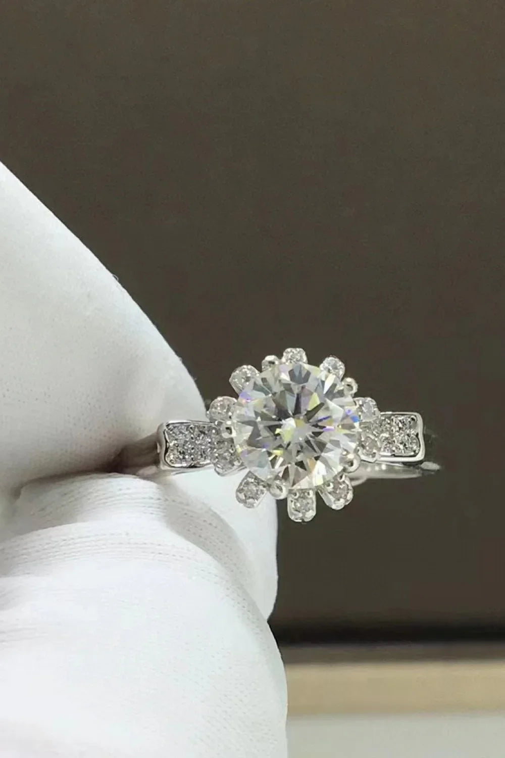 Moissanite Ring Allegra - 1 Carat 925 Sterling Silver Women's Ring Velanci