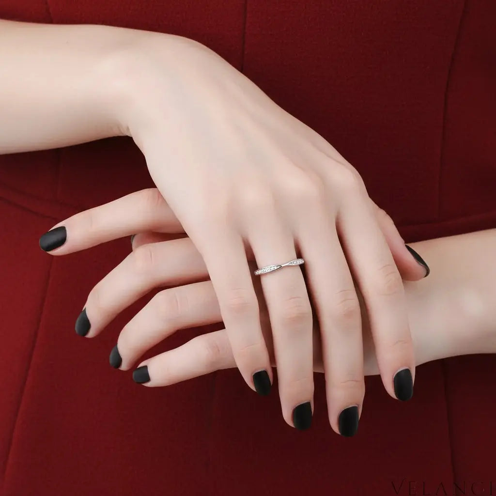 Ring Alessia - Sterling Silver Moissanite Daily Wear Velanci