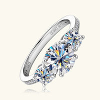 Moissanite Ring Ginevra - 3 Carat Sterling Silver Sparkle Women's Ring Velanci