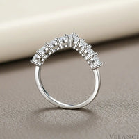 Moissanite Sterling Silver V Shape Ring Isabella - Radiant Velanci