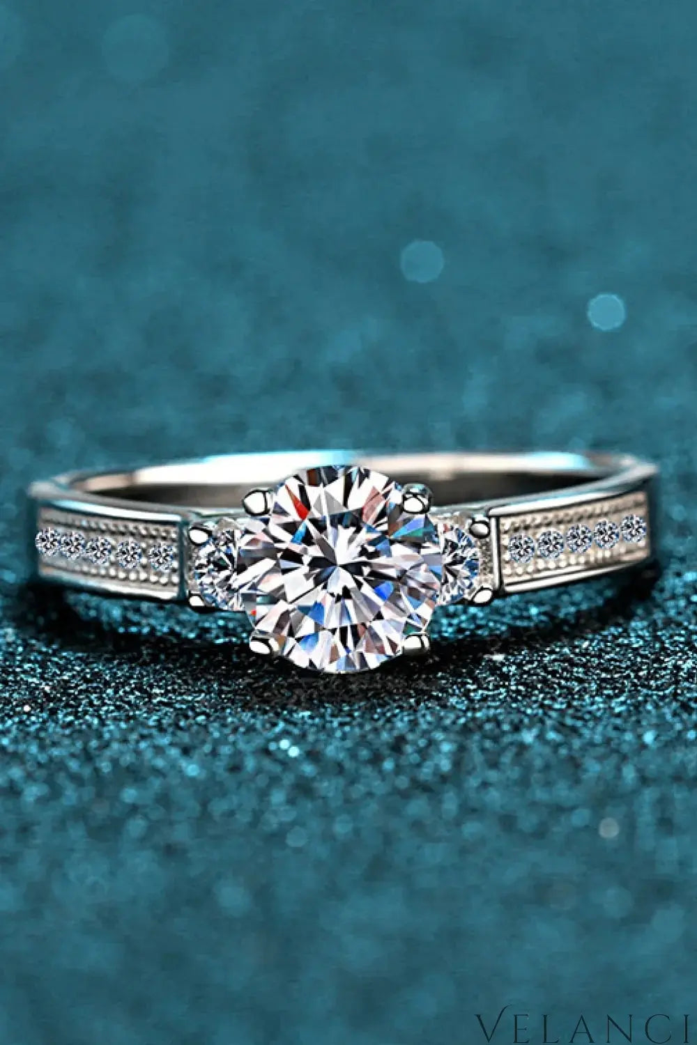 Moissanite Ring Luna - 0.8ct Centerpiece, Classic Shine Women's Ring Velanci