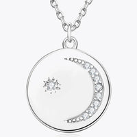 Moissanite Round Sterling Silver Necklace - All-Day Comfort Velanci