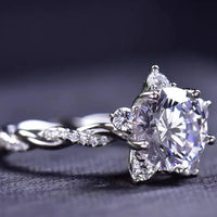 Twisted Sterling-Silver Moissanite Ring 3 Carat Lia - Shine Women's Ring Velanci
