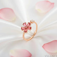 Flower Ring Elena - 18K Gold Plated Zircon Bloom Ring Velanci