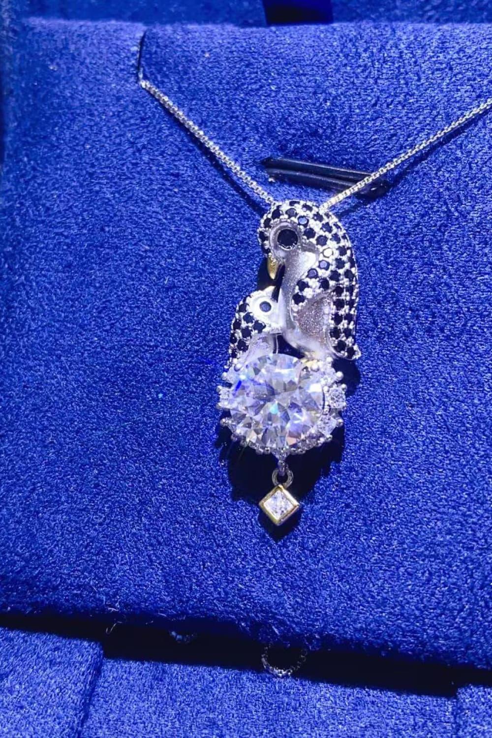2 Carat Moissanite Necklace - Sterling Silver Setting Velanci