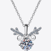 Moissanite Necklace - 1 Carat Center Stone With Pave Accents Velanci
