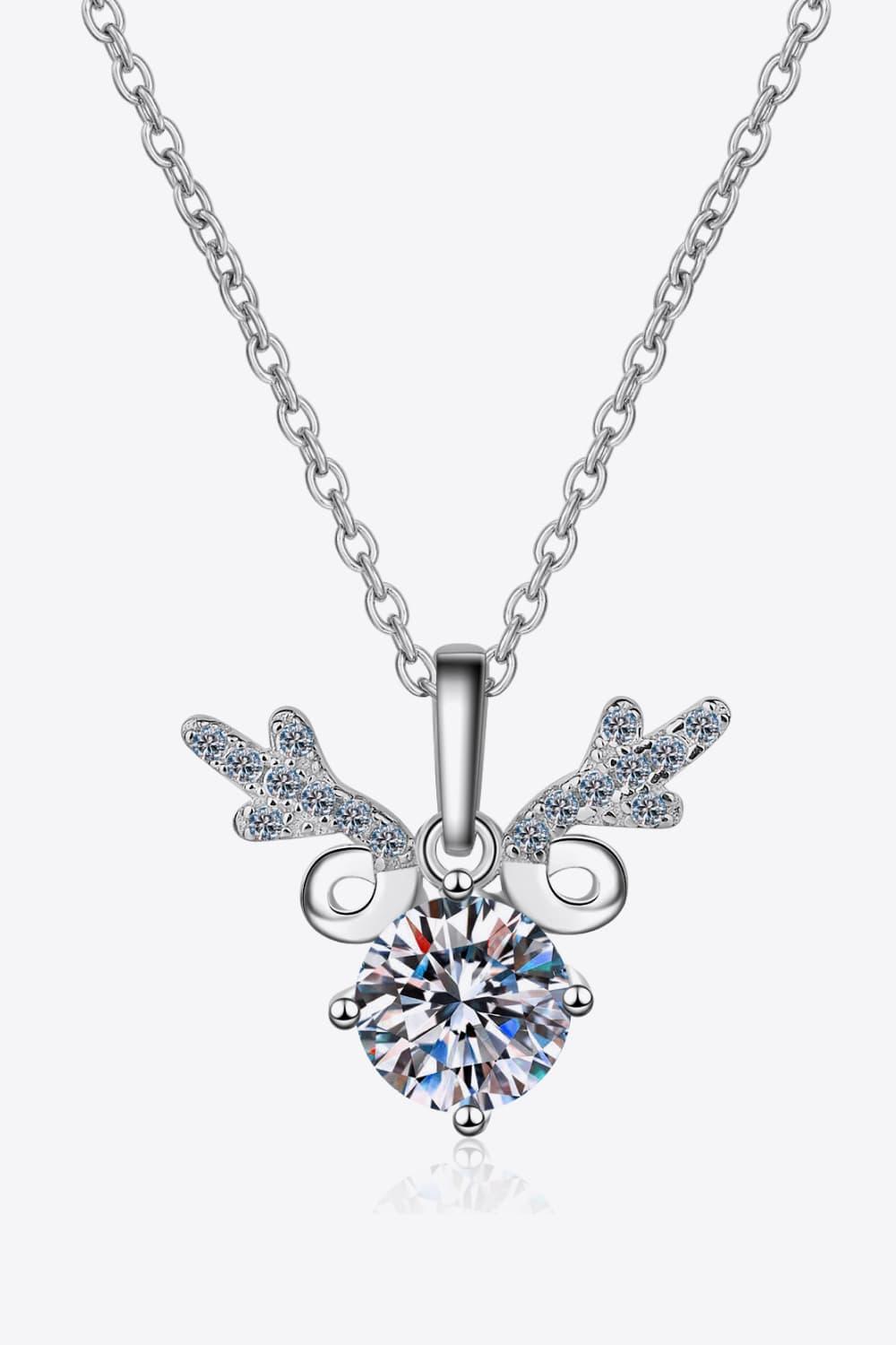 Moissanite Necklace - 1 Carat Center Stone With Pave Accents Velanci