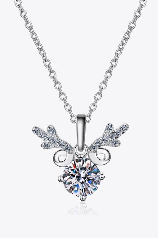 Moissanite Necklace - 1 Carat Center Stone With Pave Accents Velanci