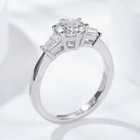 Ring Isabella - 1ct Moissanite Pt-Plated Center Solitaire Women's Ring Velanci